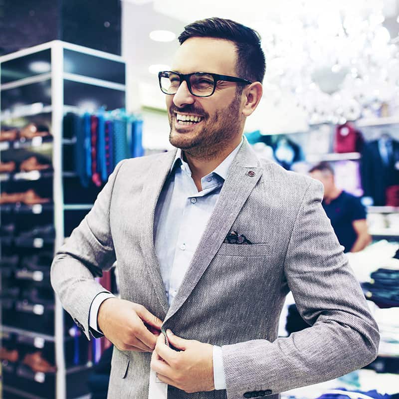 man shopping for suit